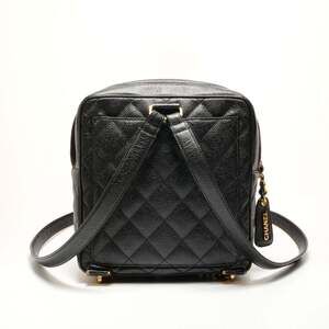 CHANEL Caviar Turnlock Backpack/Daypack, Black, WS26262